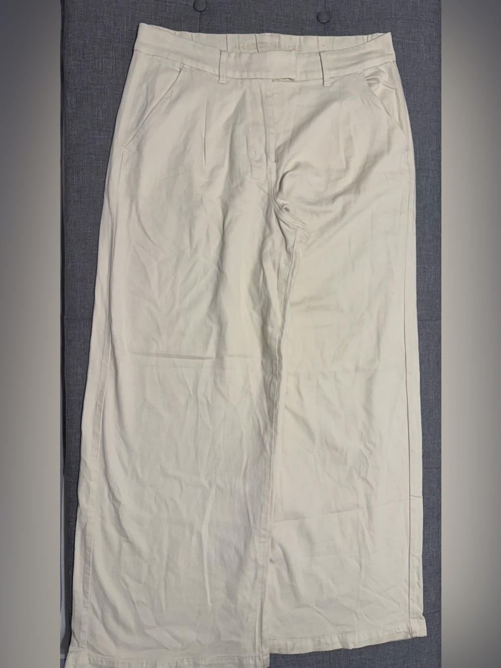 American Eagle Outfitters Cream Wide-Leg Pants